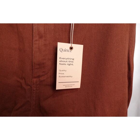 Quince Rust Organic Stretch Cotton Twill Wide Leg Cropped Pants 31 NWT - Picture 10 of 14